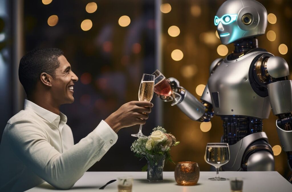 The Ethical Implications of AI in Marketing 4 biasness-with-ai-man-hanging-out-with-robot