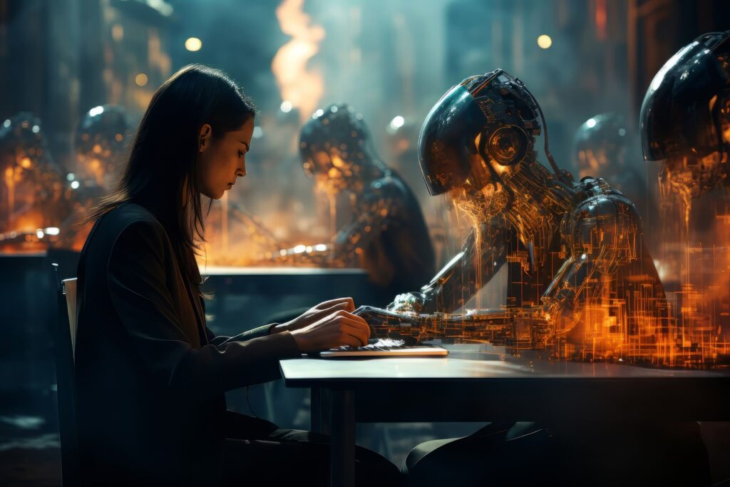 The Ethical Implications of AI in Marketing 5 futuristic-business-scene-with-ultra-modern-ambiance