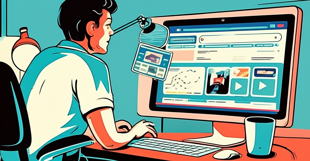 A man working on video editing on a computer
